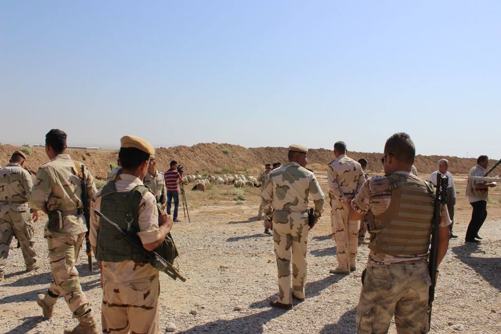 دەزگای خێرخوازی بارزانی دەیان سەر مەڕ و بزن دەگەیەنێتە سەنگەرەكانی پێشمەرگە